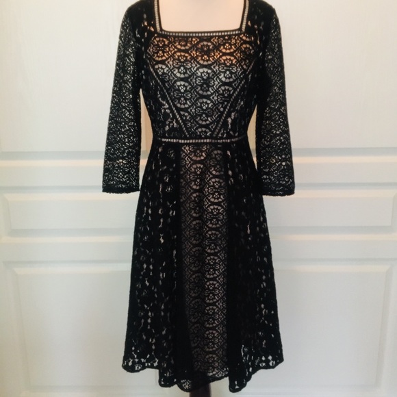 Kay Unger Black Lace Cocktail Party Dress XS 2 - Picture 2 of 8